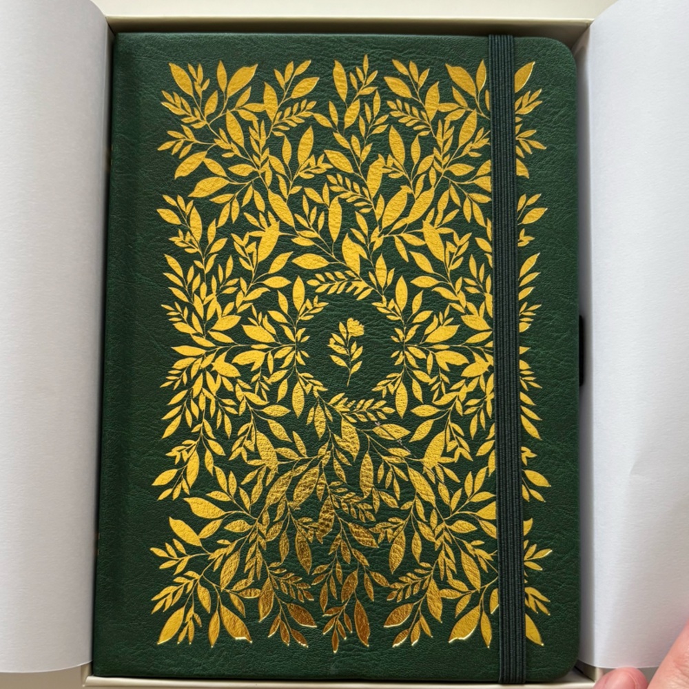 Elegant Green and Gold Leaf Journal